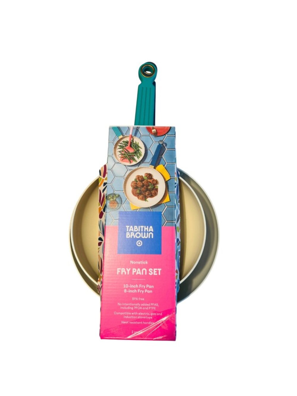 Tabitha Brown Nonstick Fry Pan Set 10-Inch & 8-Inch BPA-Free Induction-Safe Heat